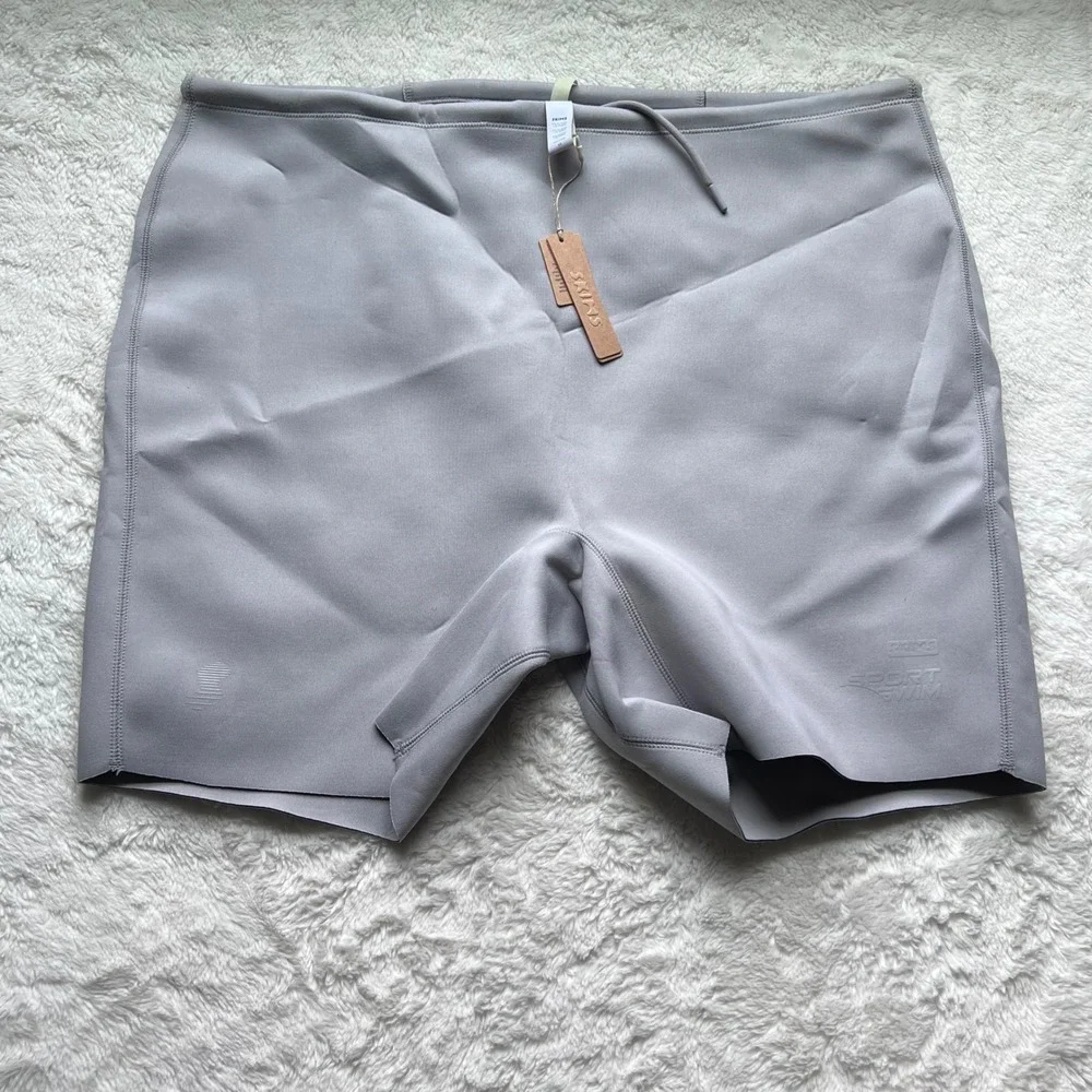 SKIMS Womens Sport Swim Mid Waist Short Chrome Grey SW-MWS-0053 Plus Size 4X NWT